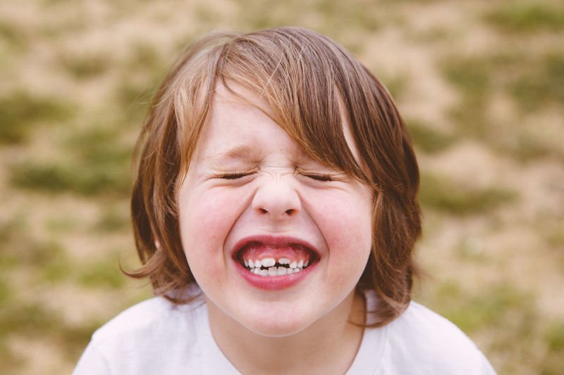 Child showing teeth